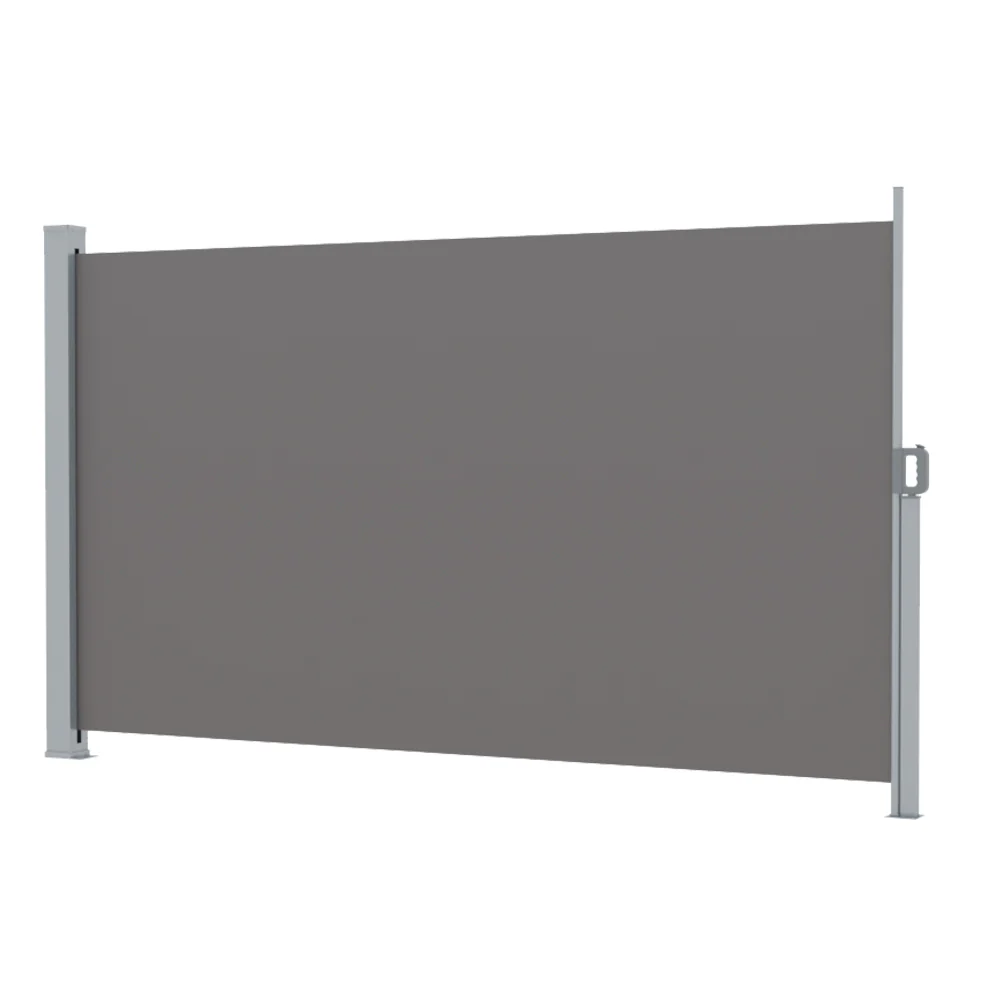Instahut Side Awning Sun Shade Outdoor Retractable Privacy Screen 1.8x3M Grey - Nurns