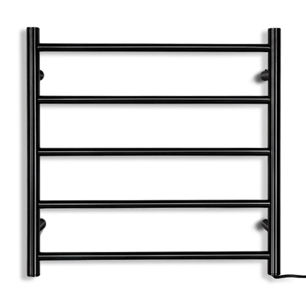 Electric Heated Towel Rail Rack 5 Bars Wall Mounted Clothes Dry Warmer - Nurns