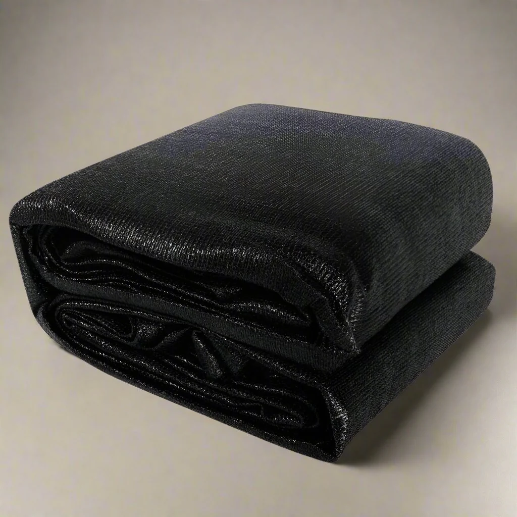 Instahut Shade Sail 6x8m Rectangle 280GSM 98% Black Shade Cloth - Nurns