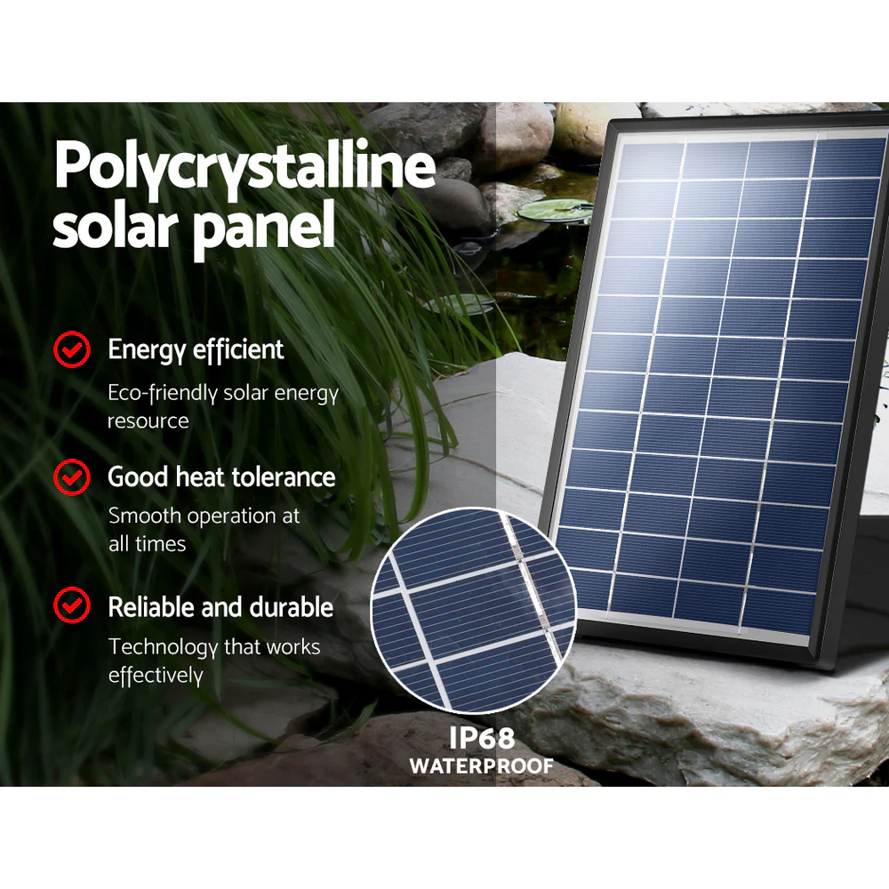 Solar Pond Pump Powered Garden Bird Bath Submersible Kit Panel Outdoor 6 FT - Nurns