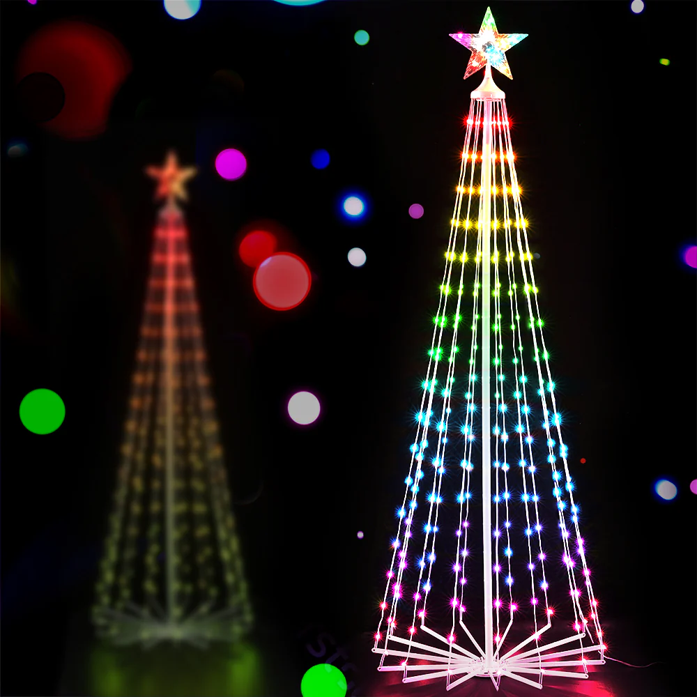 6ft 1.8m 265 RGB LED Christmas Tree Fairy Lights Xmas Trees Decoration - Nurns