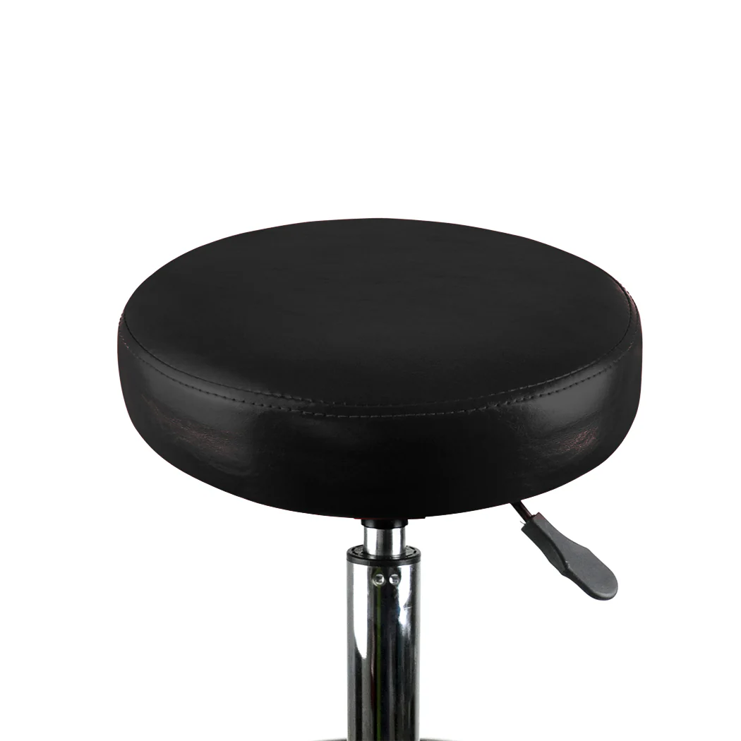 Set of 2 Swivel Salon Barstool Hairdressing Stool Barber Chair Equipment Beauty Black - Nurns