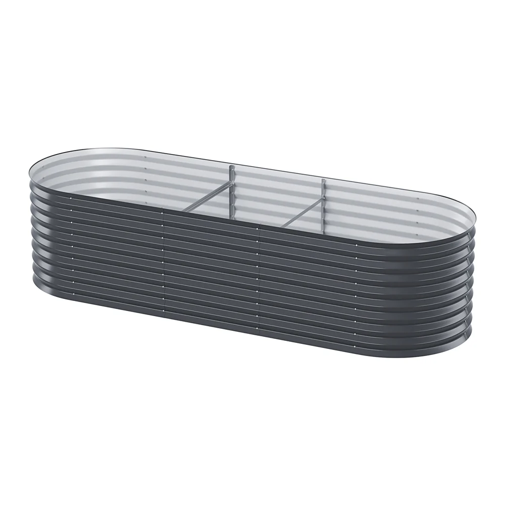 Garden Bed 240X80X56cm Oval Planter Box - Nurns