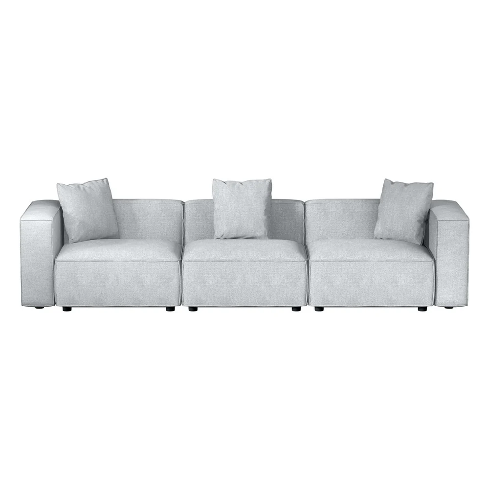 Mckenzie 3-Seater Modular Sofa Chaise Set - Grey - Nurns
