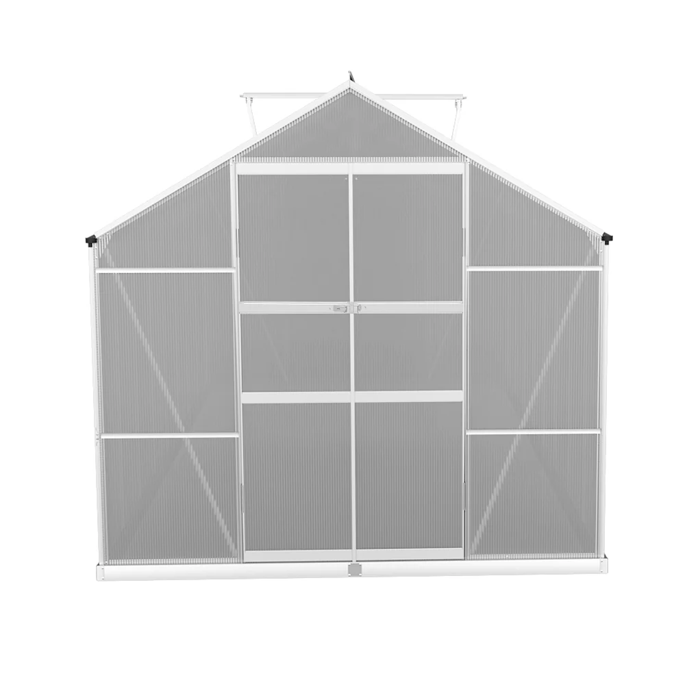 Greenfingers Greenhouse 5.1x2.5x2.26M Double Doors Aluminium Green House Garden Shed - Nurns