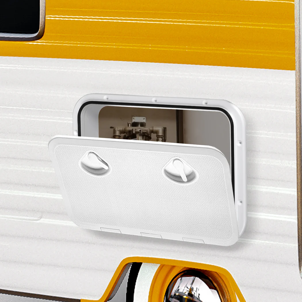 Manan Access Hatch White Lid Locked Caravan Storage Boat Rv Camper 440x315Mm - Nurns