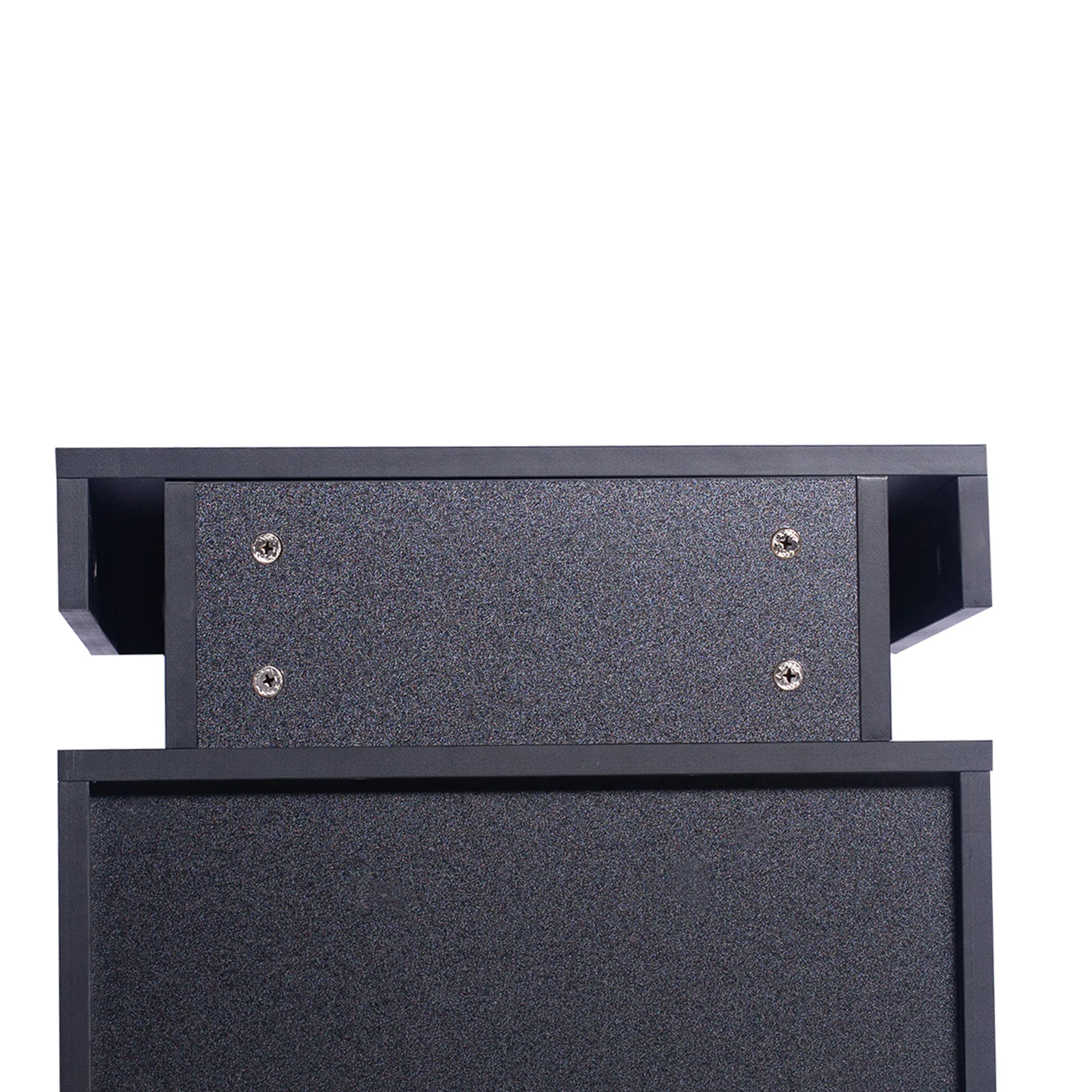 Inuvik LED Bedside Tables RGB LED Side Table High Gloss Nightstand Cabinet with 2 Drawers - Black - Nurns