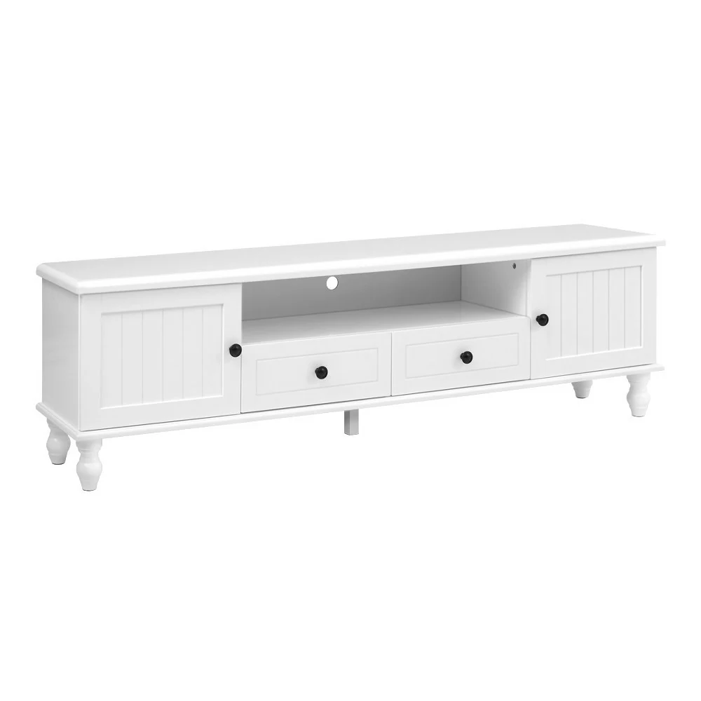 Rune 160cm TV Cabinet Entertainment Unit Stand French Provincial Storage - White - Nurns