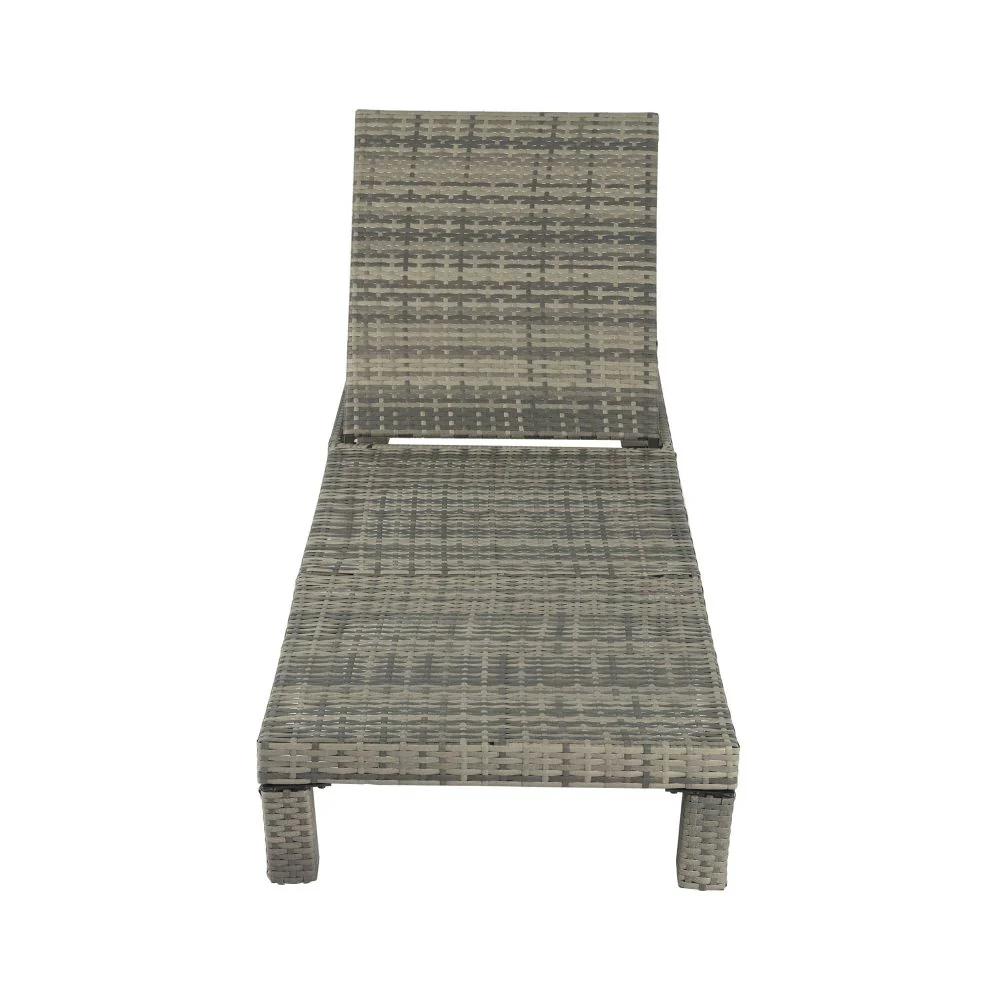 Dylan Rattan Sunbed With Adjustable Recline - Grey - Nurns
