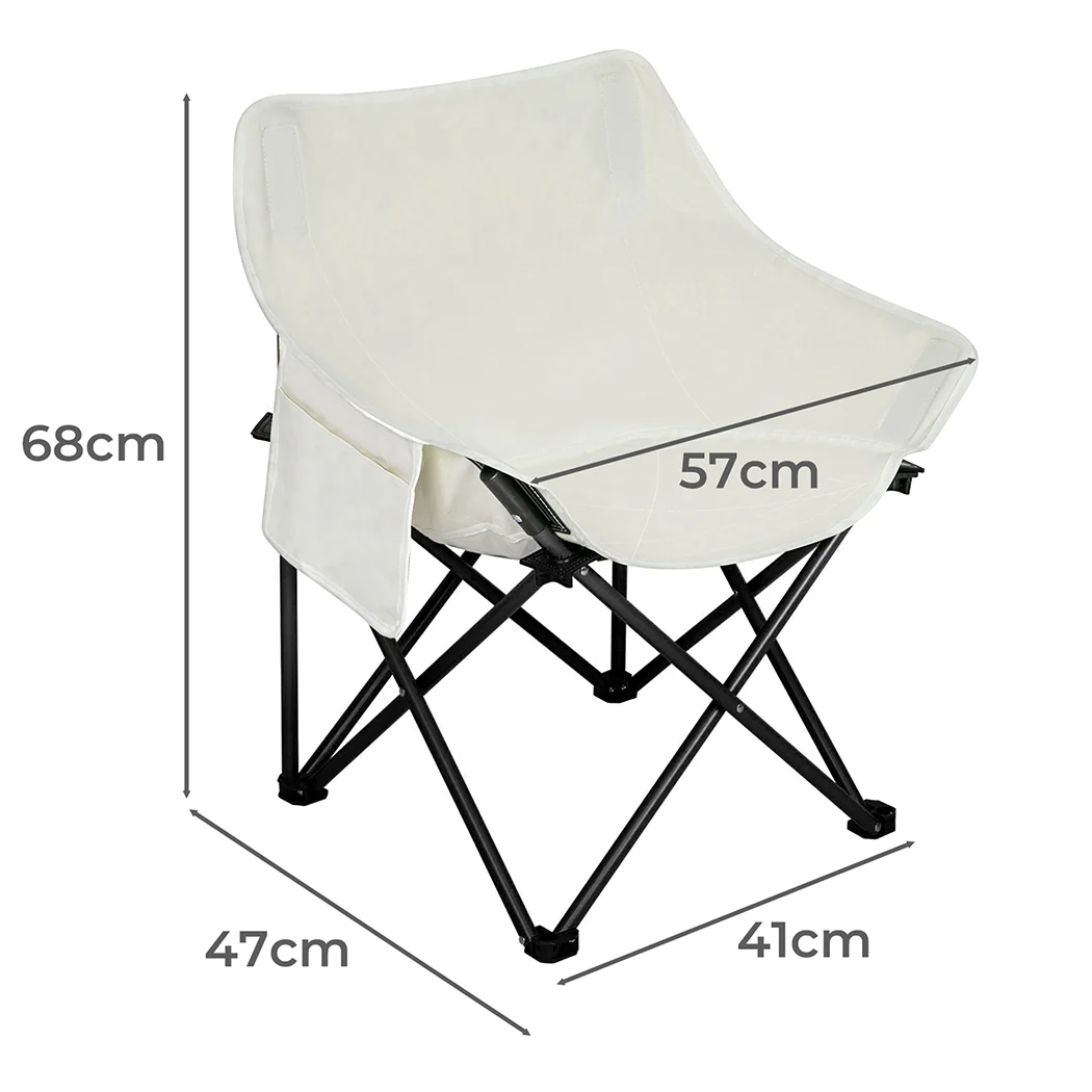 Folding Camping Moon Chair Lightweight - Beige - Nurns