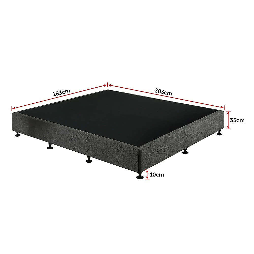 Frolic Ensemble Bed Base & Mattress Package with 34cm Mattress - Graphite King - Nurns