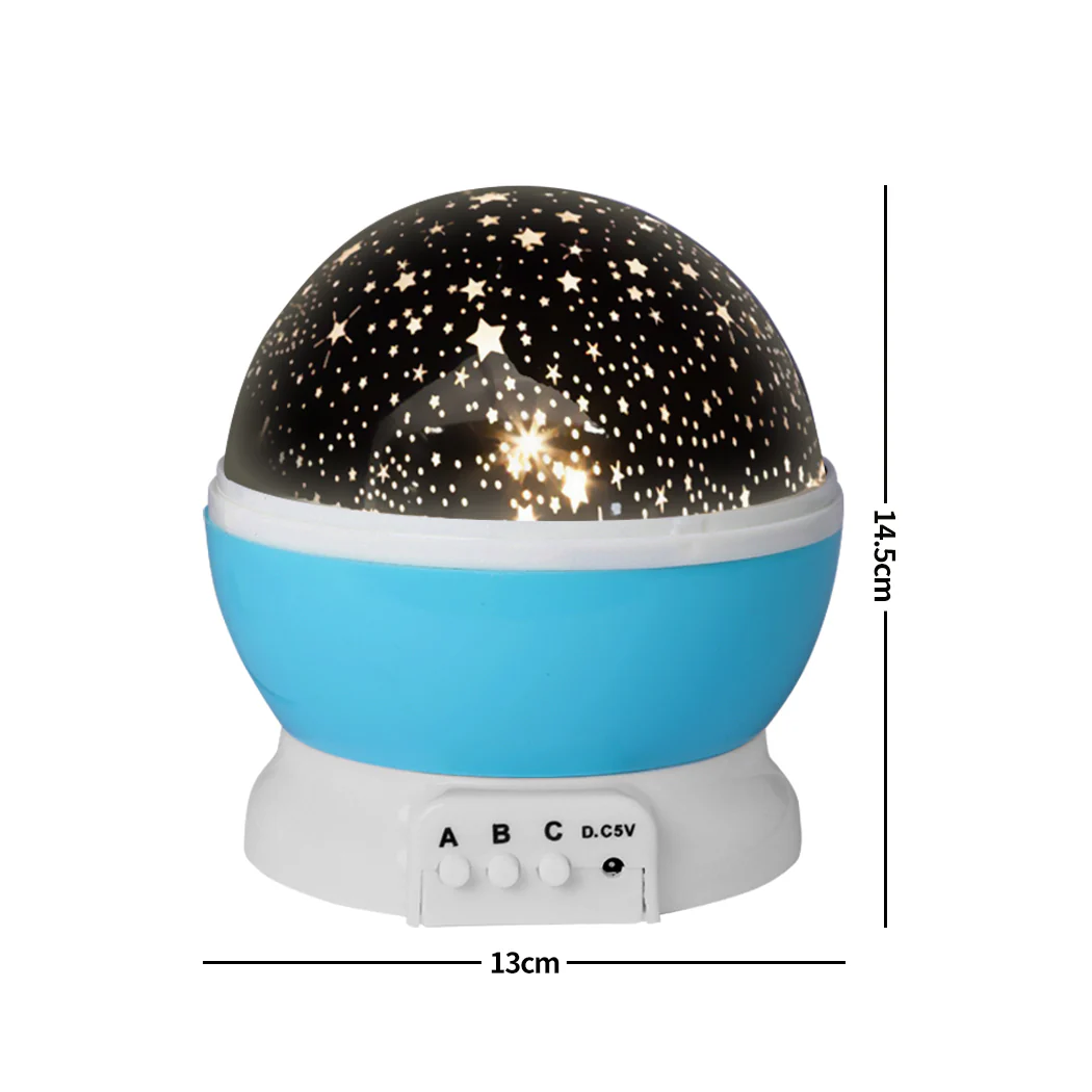 LED Night Star Sky Projector Light Lamp Rotating Starry Baby Room Kids Gift - Blue - Nurns