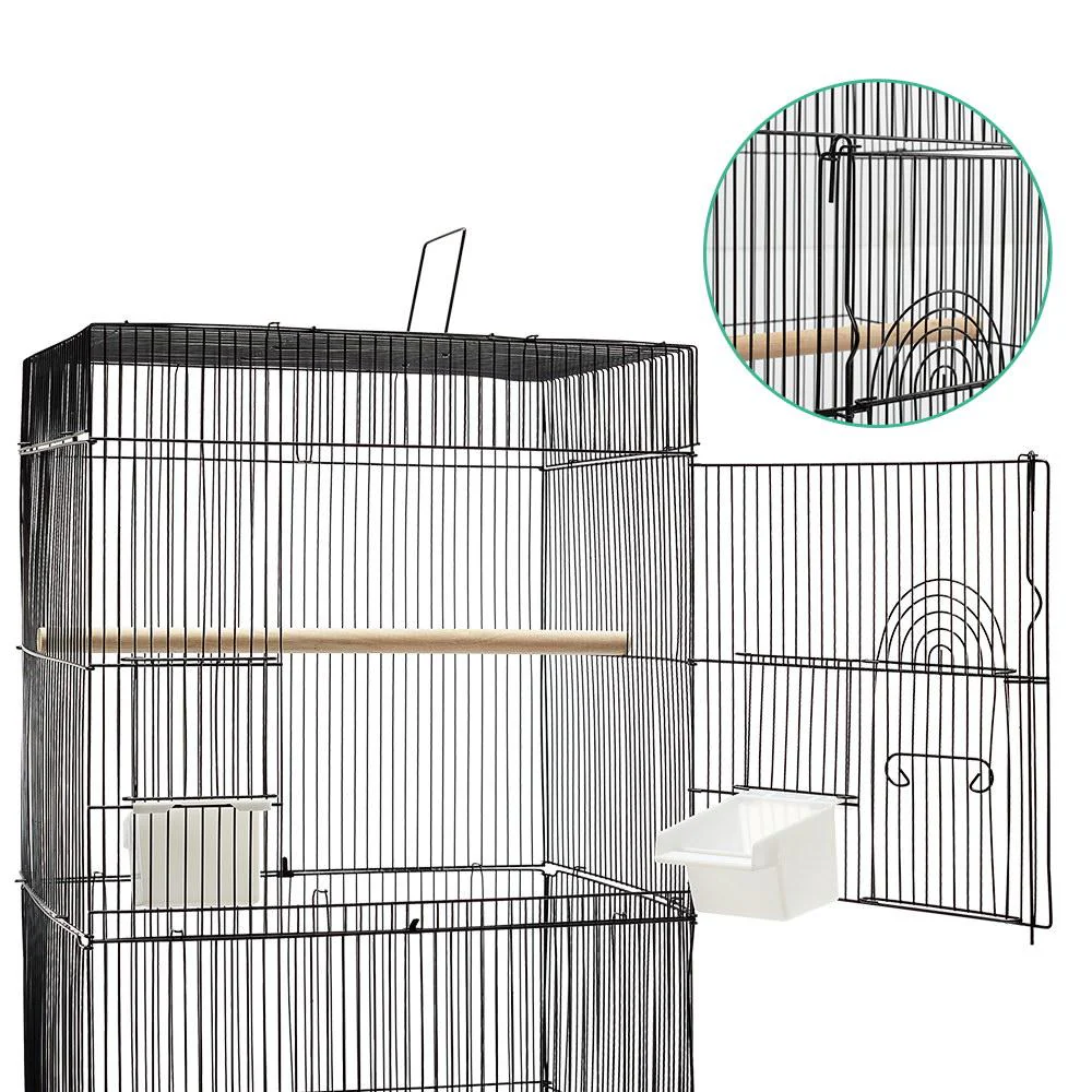 Medium Bird Cage with Perch - Black - Nurns