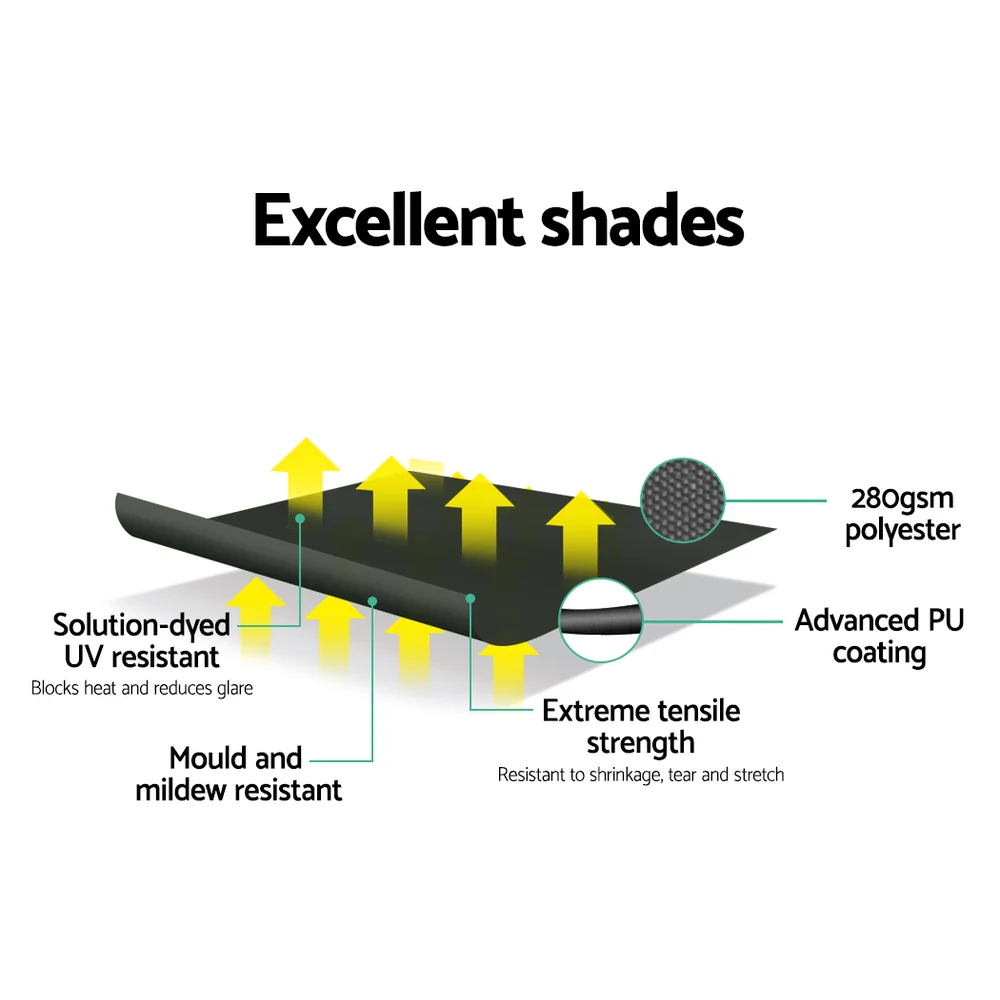 Instahut Window Fixed Pivot Arm Awning Patio Outdoor Blinds Retractable 2.8x2.1M - Nurns