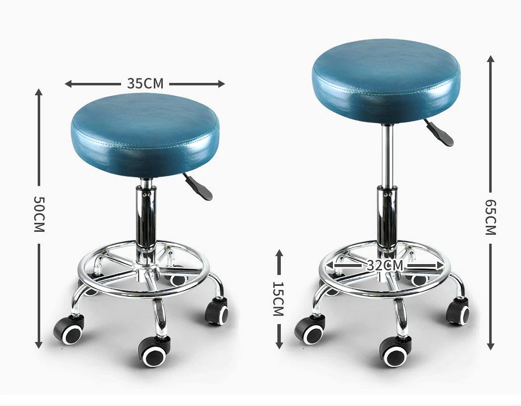 Bar Stools Salon Stool Swivel Barber Dining Chair Pu Hydraulic Lift Teal - Nurns