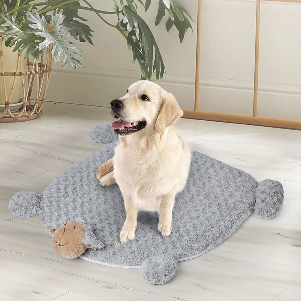 LARGE Dog Beds Pet Calming Squeaky - Grey - Nurns