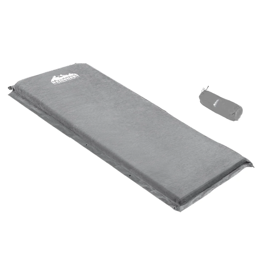 Self-Inflating Mattress Camping Sleeping Mat Air Bed Single Grey - Nurns