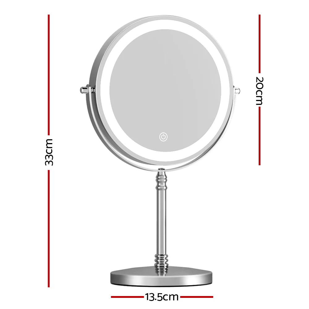Makeup Mirror LED Light Cosmetic Round 360° Rotation 10X Magnifying - Nurns
