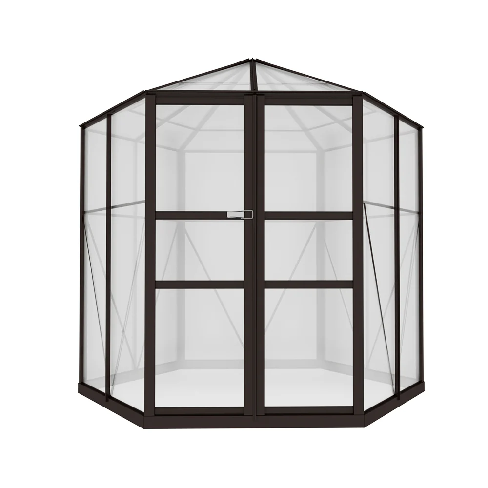 Greenfingers Greenhouse 2.4x2.1x2.32M Aluminium Polycarbonate Green House Garden Shed - Nurns