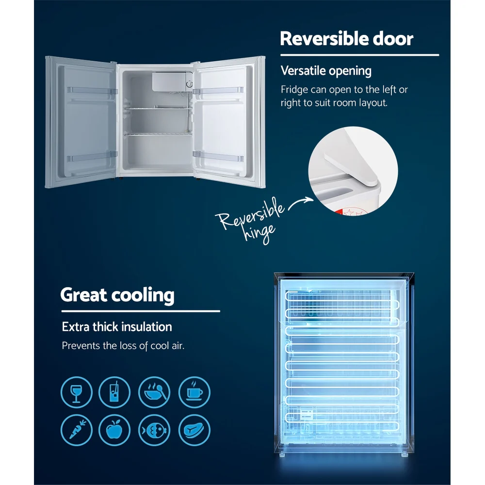 Devanti 70L Portable Mini Bar Fridge - White - Nurns