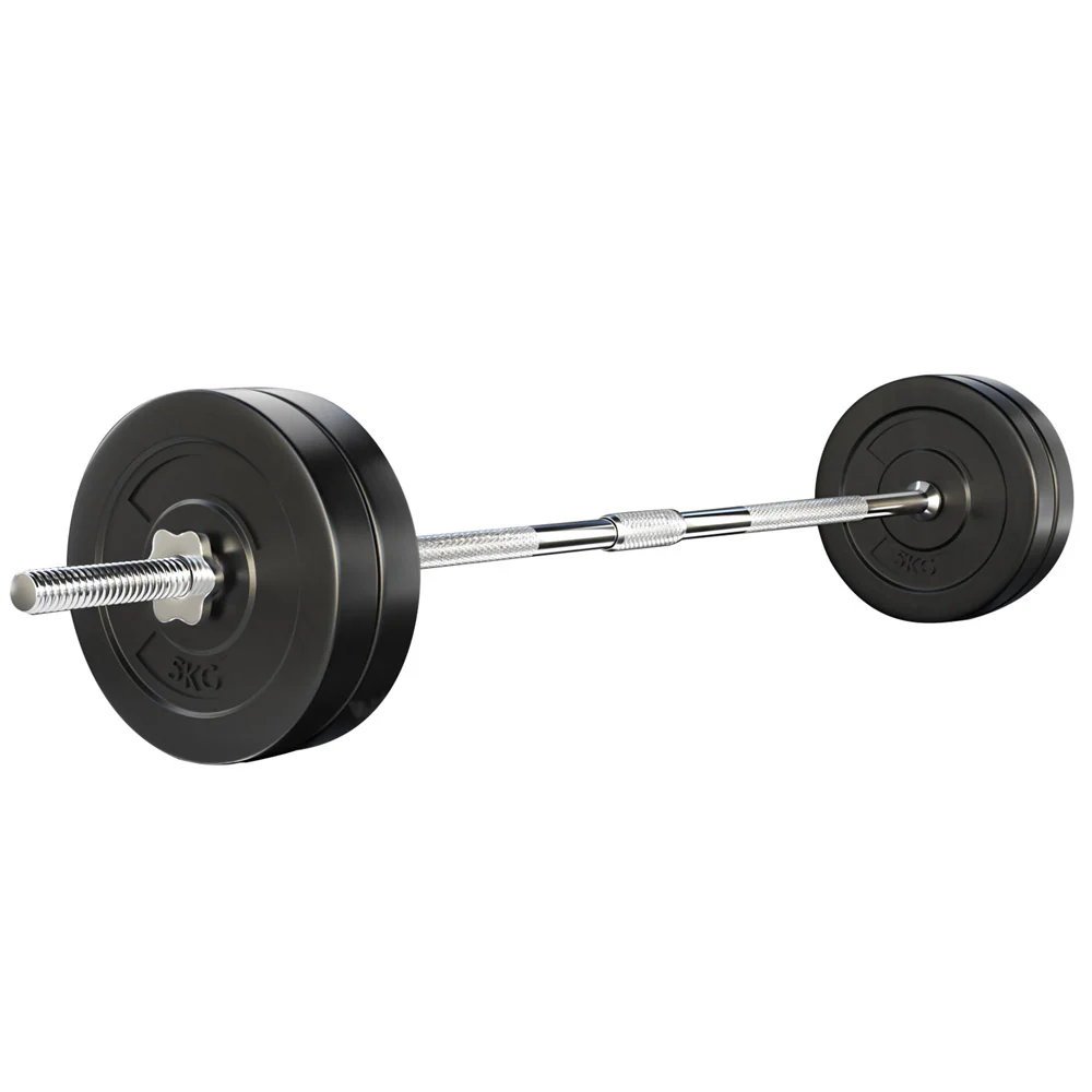 Everfit 28kg Barbell Set Weight Plates Bar Lifting Bench 168cm - Nurns