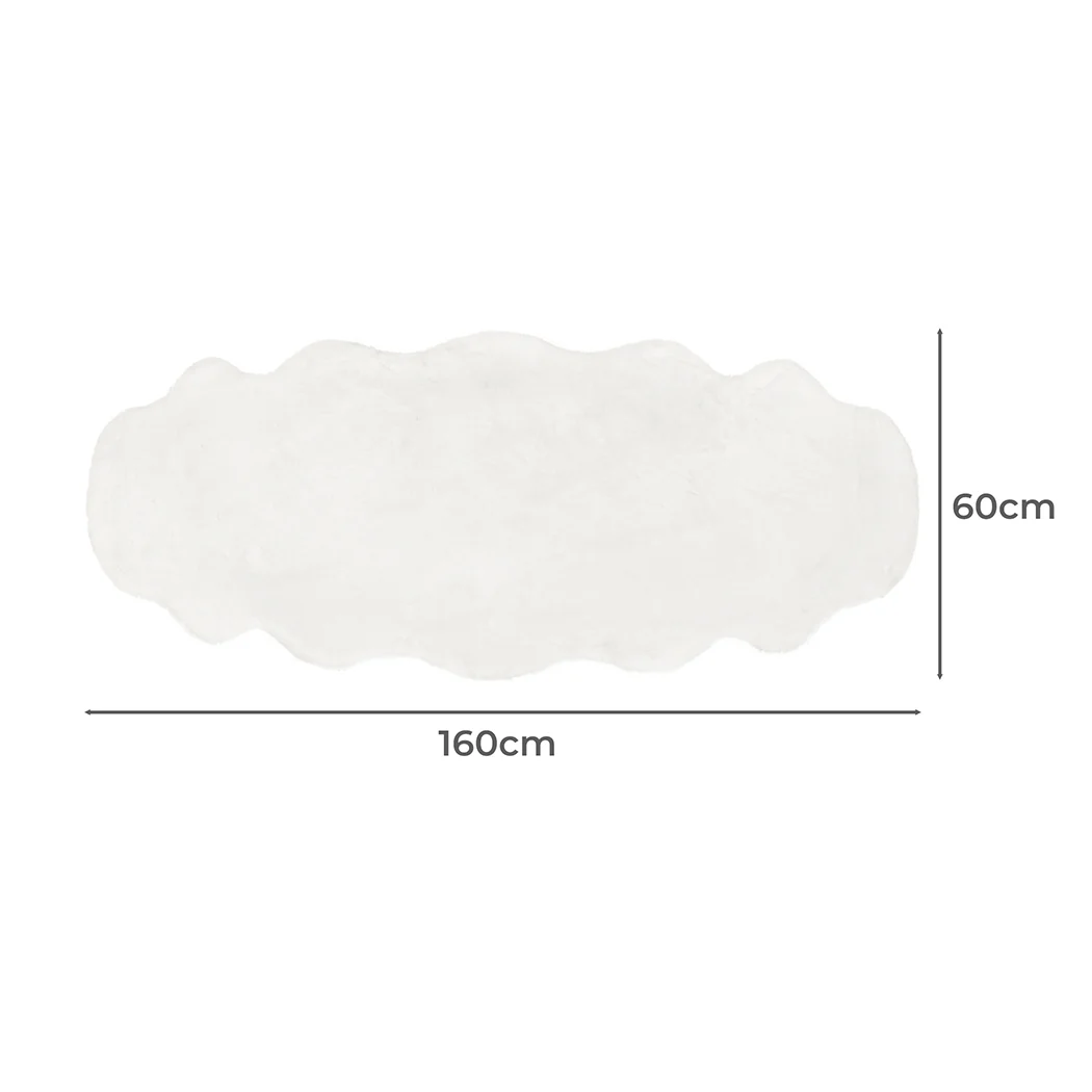 Lennon 60x160cm Floor Rug Area Rugs Cloud Fluffy - White - Nurns