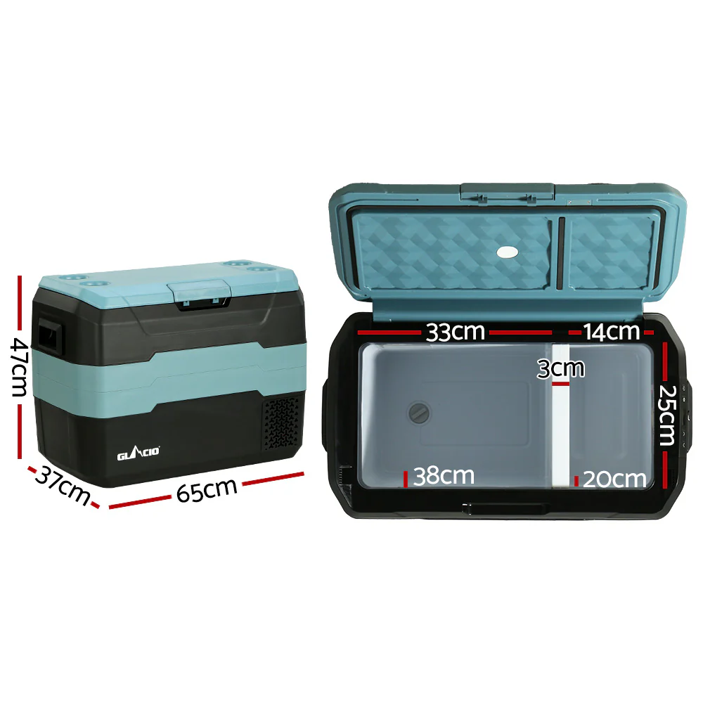 Glacio 40L Portable Fridge Freezer Fridges Cooler Camping 12V/24V/240V Caravan - Nurns