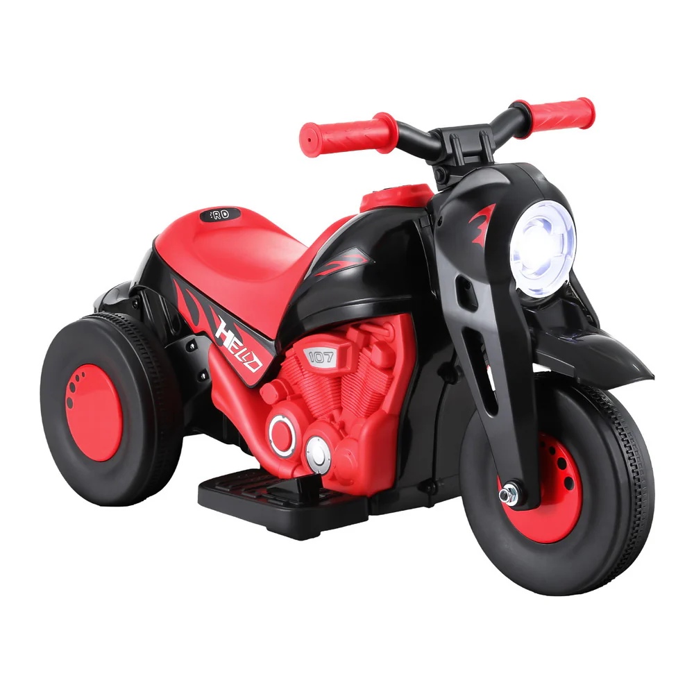 Kids Ride On Car Motorcycle Motorbike with Bubble Maker Electric Toy 6V - Red - Nurns