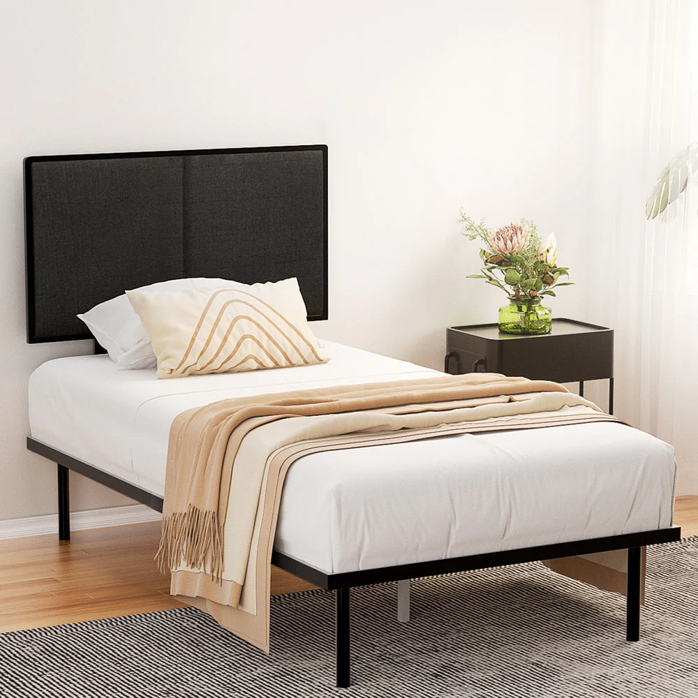 Camly Bed & Mattress Package with 32cm Mattress - Black King Single - Nurns