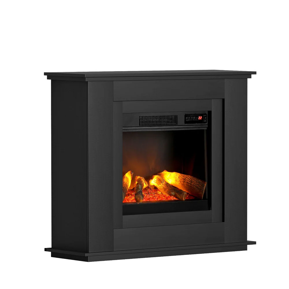 Electric Fireplace Fire Heater 2000W - Black - Nurns