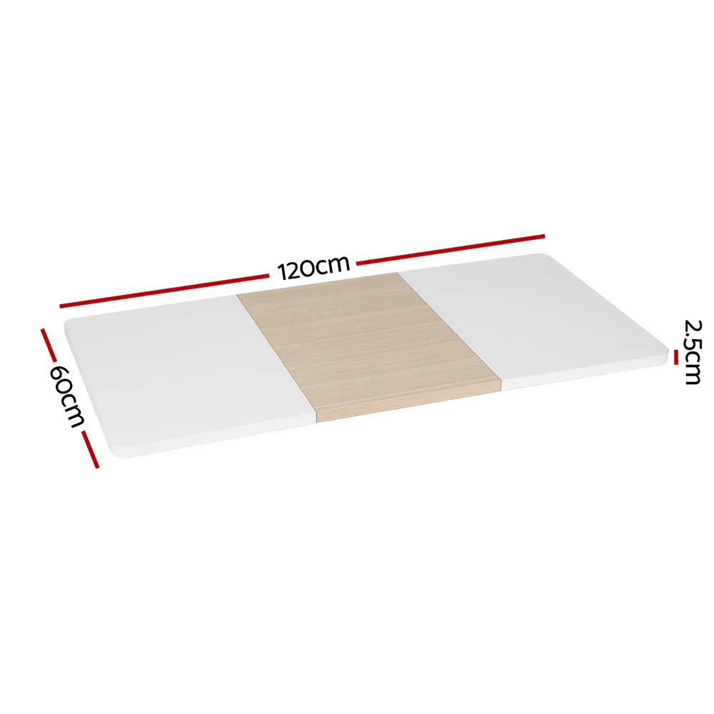 Artiss Standing Desk Top Whtie Pine 120cm - Nurns