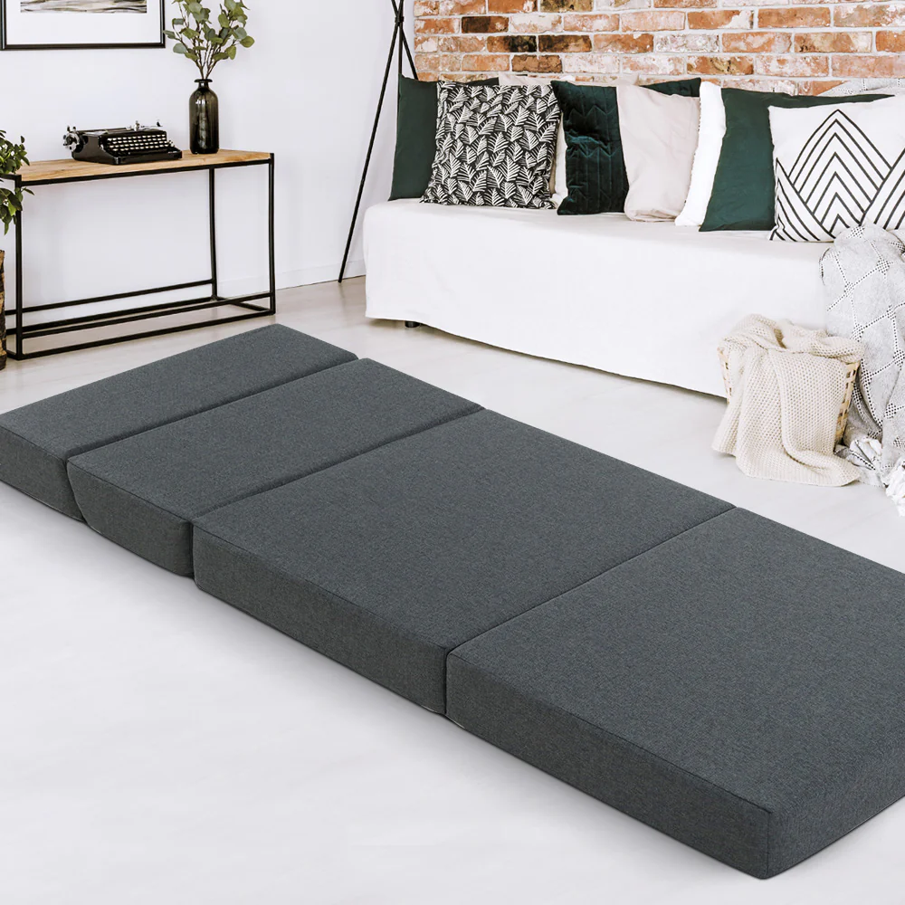 Zoe 12cm Folding Mattress Foldable Portable Bed Floor Mat Camping Pad - Single - Nurns