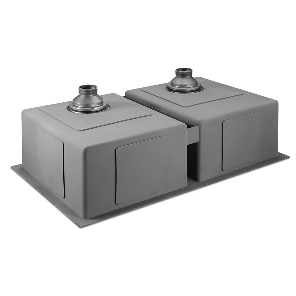 Cefito Kitchen Sink 77X45cm Stainless Steel Basin Double Bowl Black - Nurns