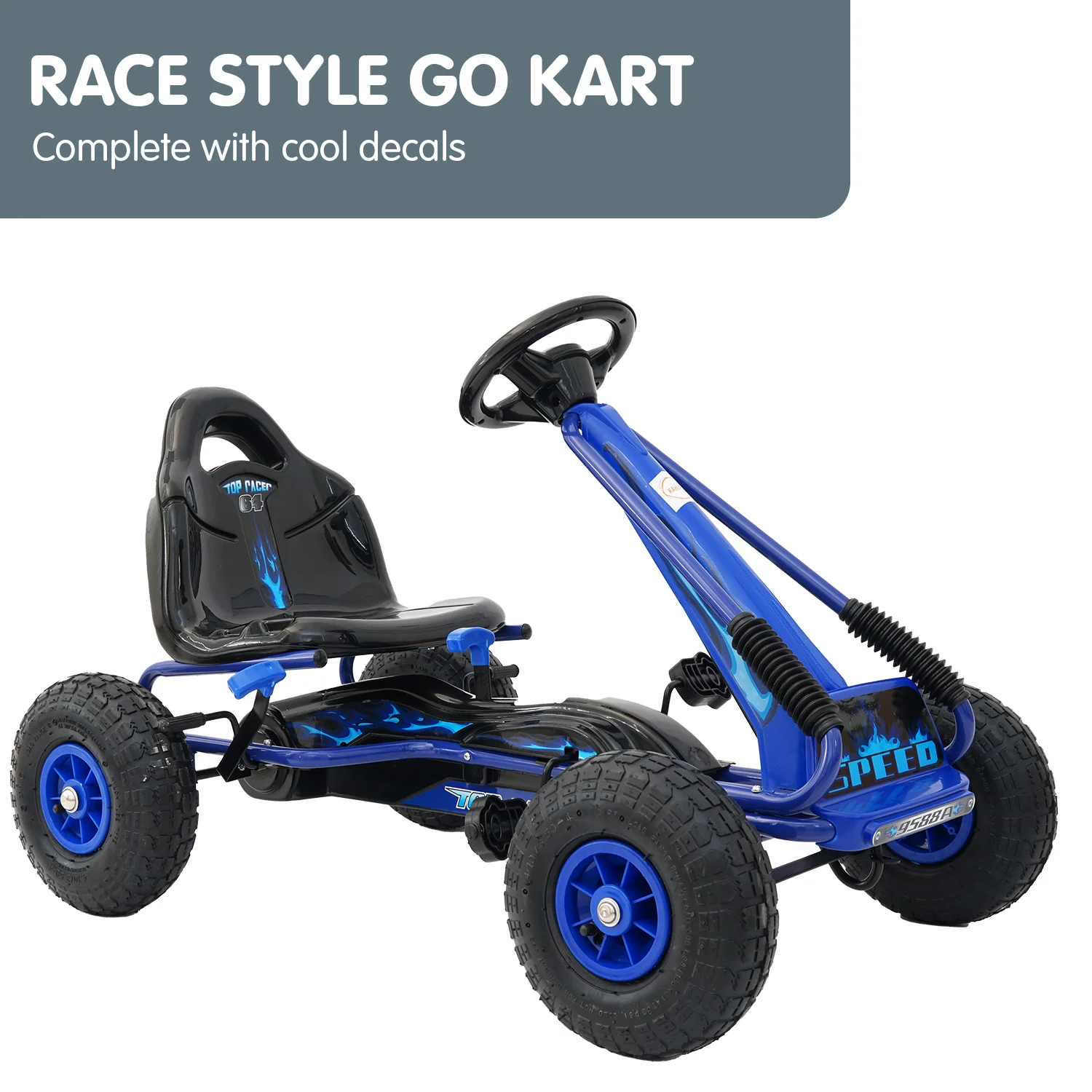 G95 Kids Ride On Pedal Go Kart - Blue - Nurns