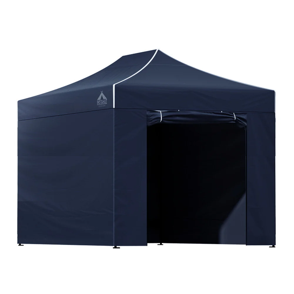 Instahut Gazebo 3x4.5 Pop Up Marquee Folding Tent Wedding Gazebos Camping Outdoor Shade Canopy Navy - Nurns
