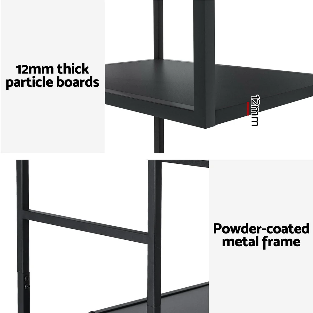Artiss Bookshelf 5 Tiers Rhys Black - Nurns
