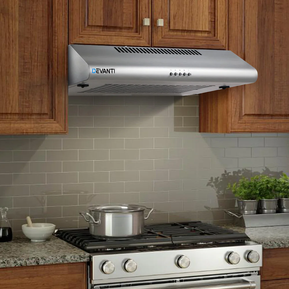 Devanti 600mm Range Hood 60cm Rangehood Stainless Steel - Nurns