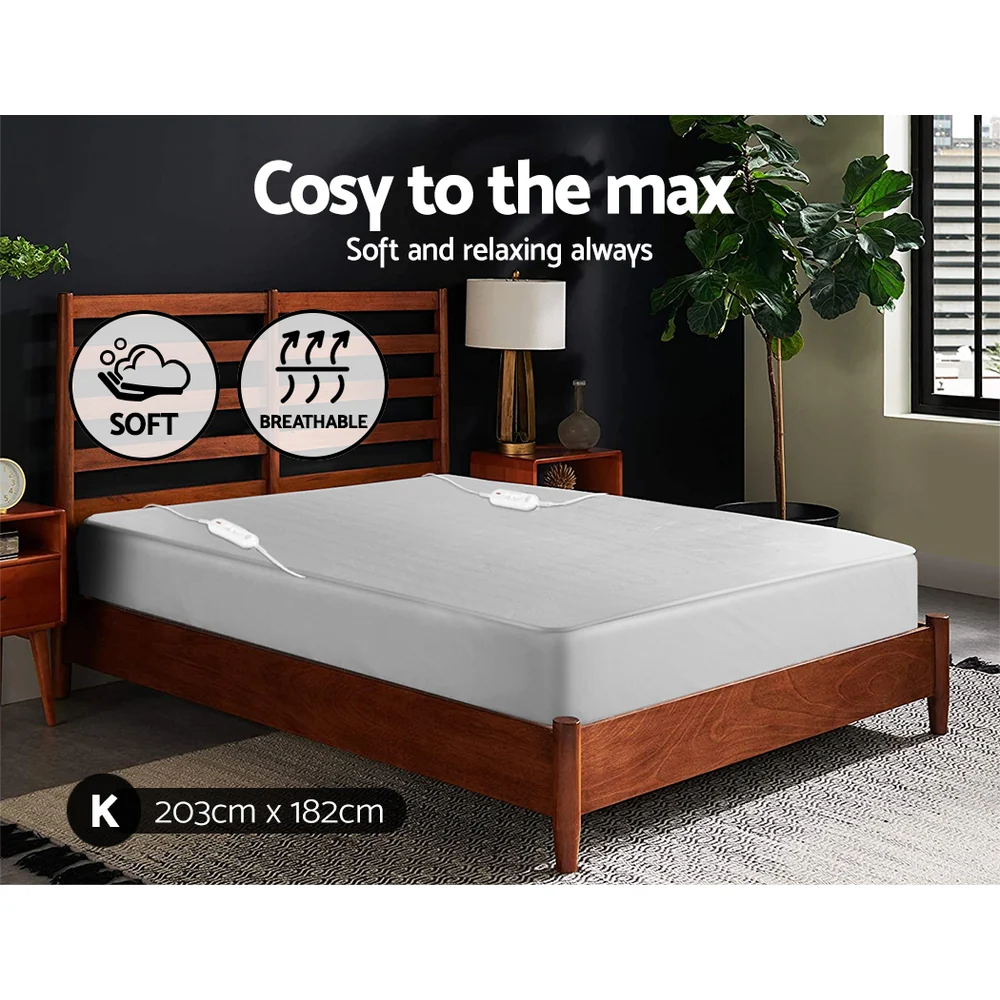 Wilmer Electric Soft Blanket King Size Polyester - White - Nurns