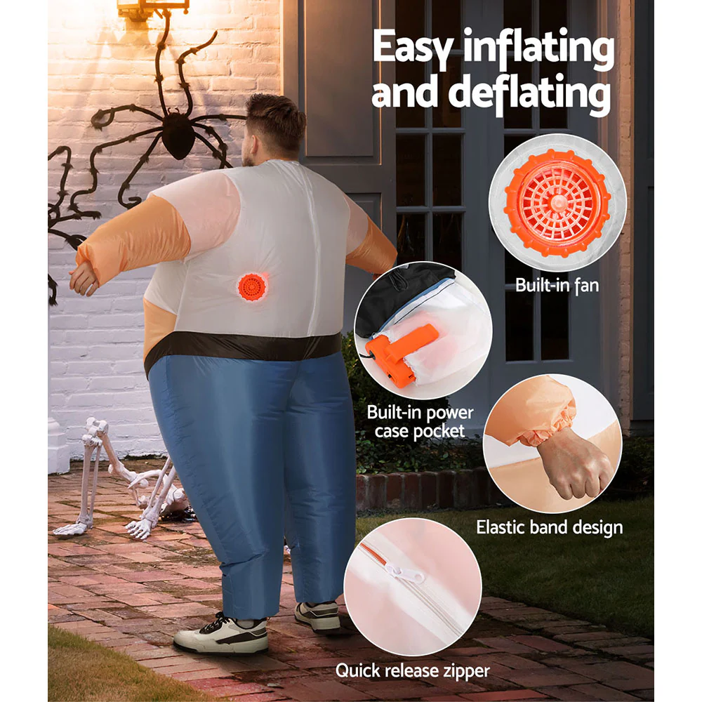 Inflatable Samson Costume Adult Suit Blow Up Party Fancy Dress Halloween Cosplay - Nurns