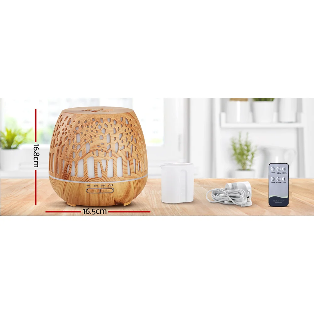 Aroma Diffuser Aromatherapy Wood Grain 400ml - Nurns