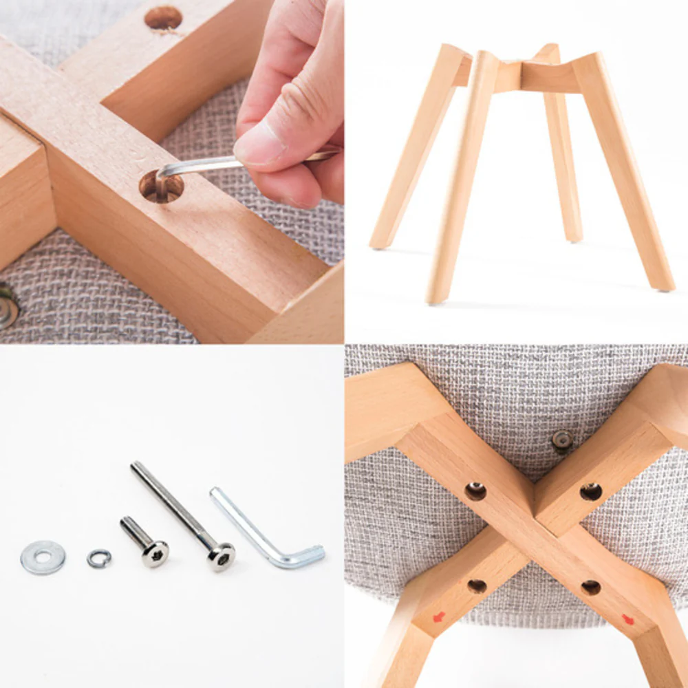 Fleur Set of 2 Retro Dining Cafe Chair Padded Seat - Grey - Nurns