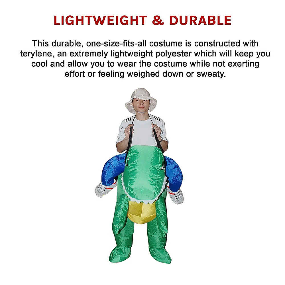 DINO Fancy Dress Inflatable Suit - Fan Operated Costume - Nurns