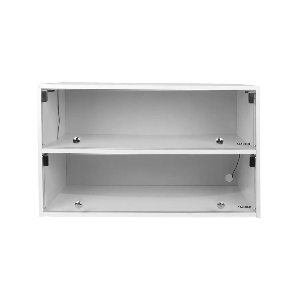 Stacked Shoes Storage Cabinet LED Sneaker White - Nurns