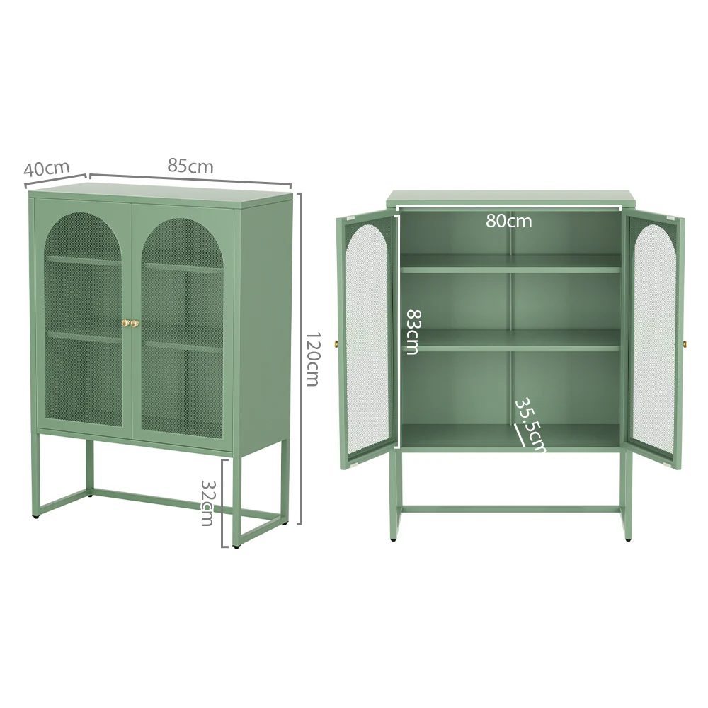 Kellen Metal Buffet Sideboard Cabinet - Green - Nurns