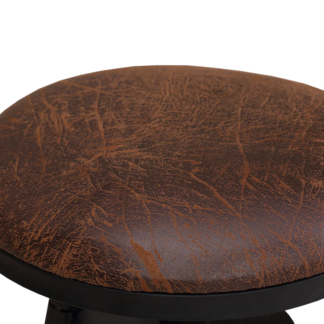 Set of 2 Trieste Rustic Industrial Bar Stool Kitchen Stool Barstool Swivel Dining Chair - Wood - Nurns