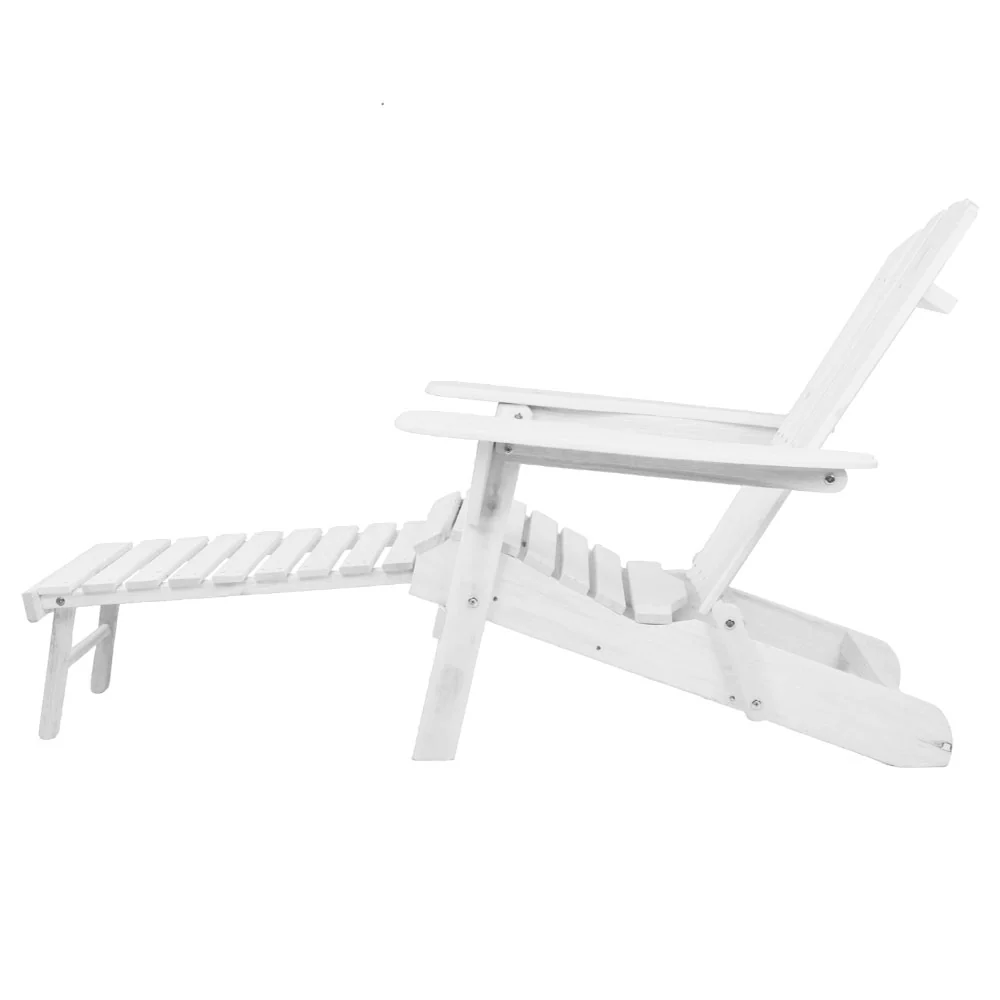 Adirondack Gardeon Sun Lounge Outdoor Chairs Wooden Foldable Patio Furniture - Nurns