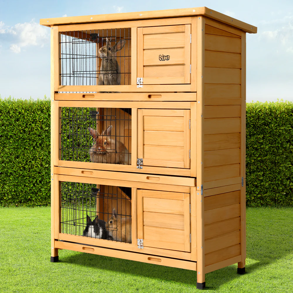 Rabbit Hutch Wooden Cage Pet hutch Chicken Coop 91.5cm x 46cm x 116.5cm - Nurns