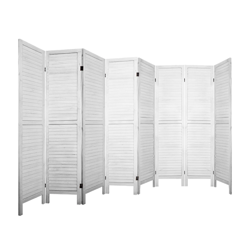8 Panel Room Divider Screen 326x170cm - White - Nurns
