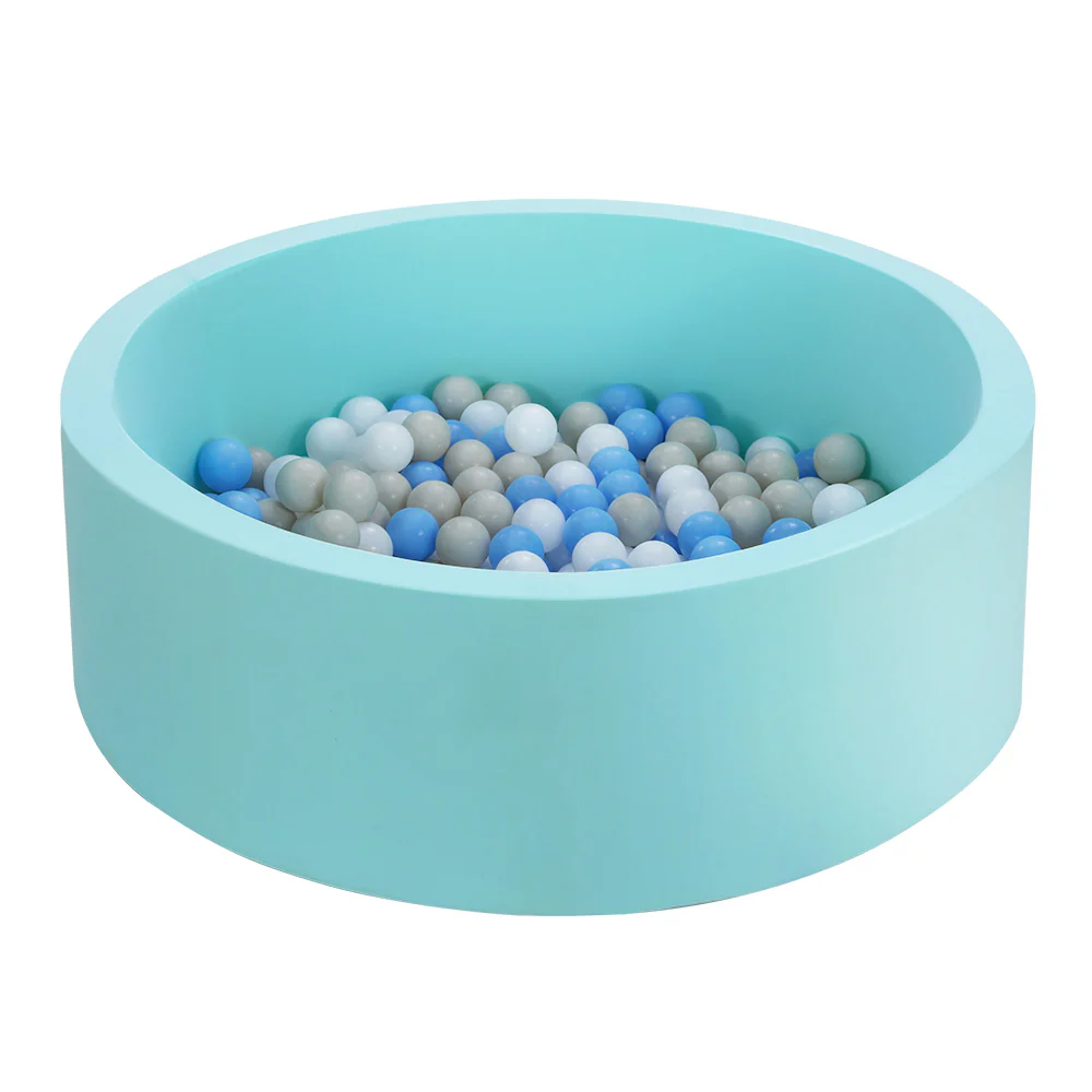 Ocean Foam Ball Pit with Balls Kids Play Pool Barrier Toys 90x30cm Blue - Nurns