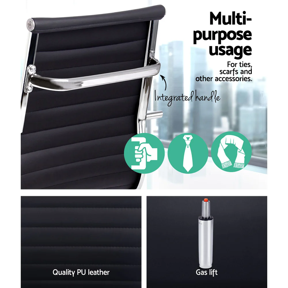 Artiss Office Chair Conference Chairs Pu Leather High Back Black - Nurns